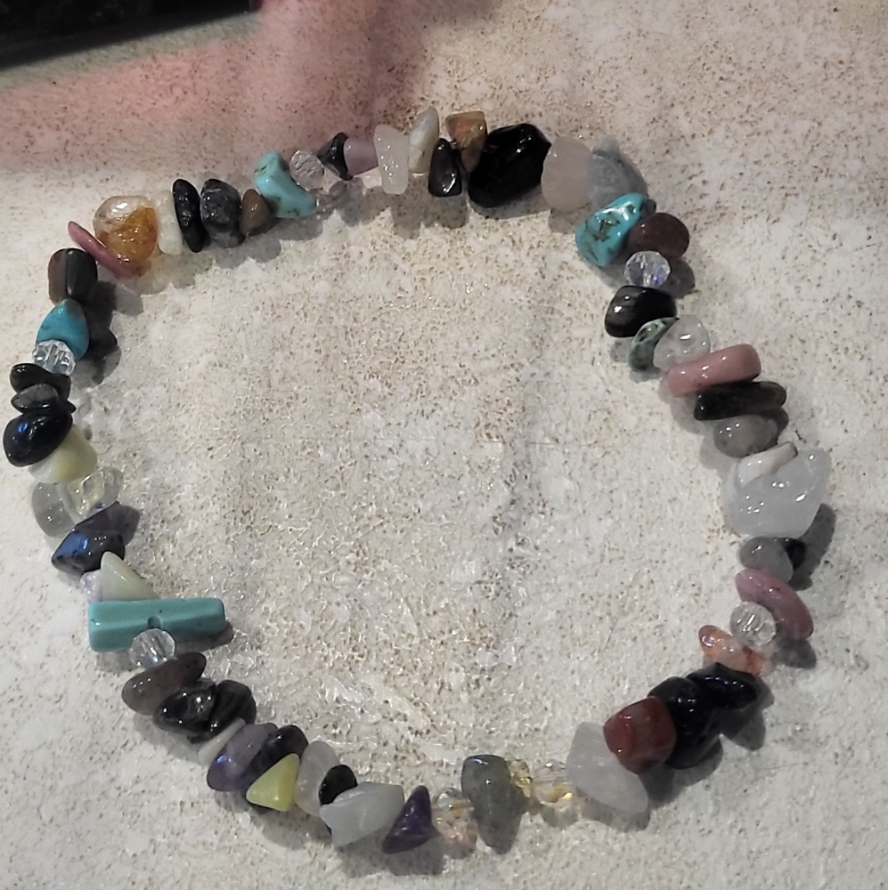 Lovely Bracelet With Assortment Of Semi-Precious Stones And CRYSTALS